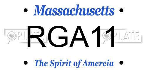 RGA11 Massachusetts License Plate
