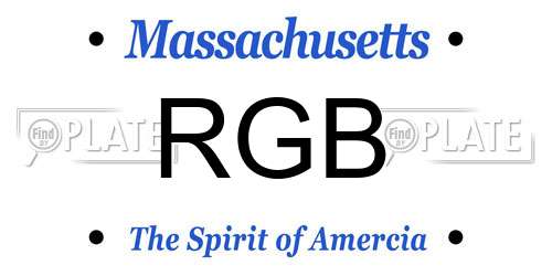 RGB Massachusetts License Plate