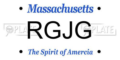 RGJG Massachusetts License Plate