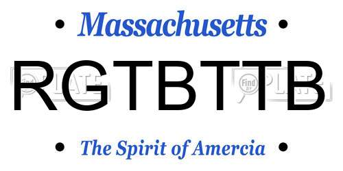 RGTBTTB Massachusetts License Plate