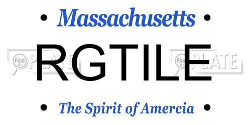 RGTILE Massachusetts License Plate