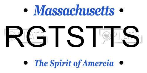 RGTSTTS Massachusetts License Plate