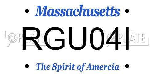 RGU04I Massachusetts License Plate