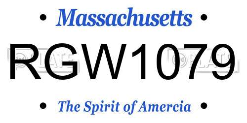 RGW1079 Massachusetts License Plate