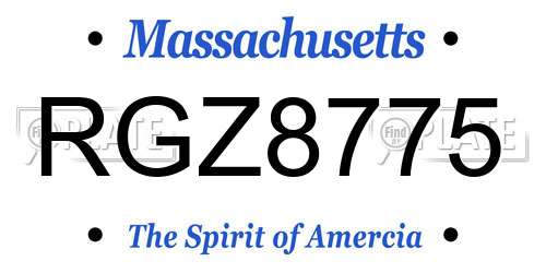 RGZ8775 Massachusetts License Plate