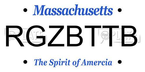 RGZBTTB Massachusetts License Plate