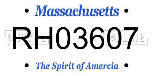 RH03607 Massachusetts License Plate