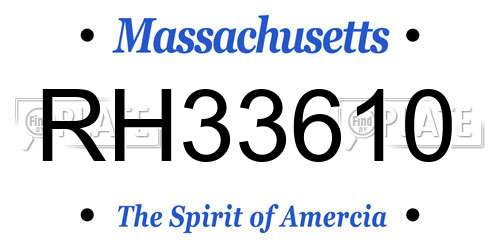RH33610 Massachusetts License Plate