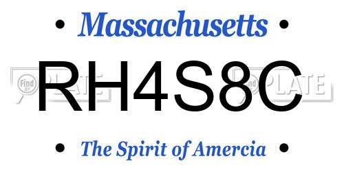 RH4S8C Massachusetts License Plate