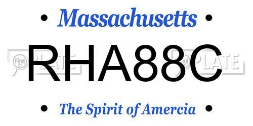 RHA88C Massachusetts License Plate