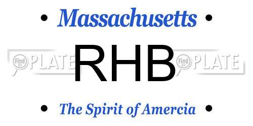 RHB Massachusetts License Plate