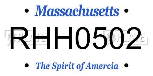 RHH0502 Massachusetts License Plate