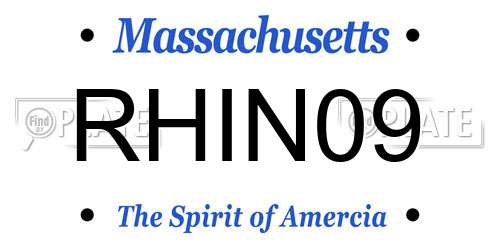 RHIN09 Massachusetts License Plate