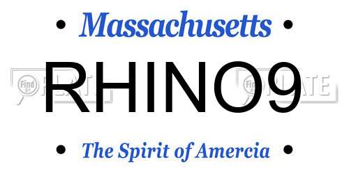 RHINO9 Massachusetts License Plate