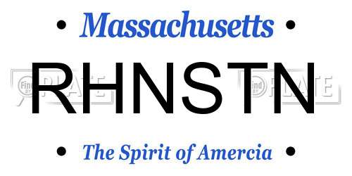 RHNSTN Massachusetts License Plate