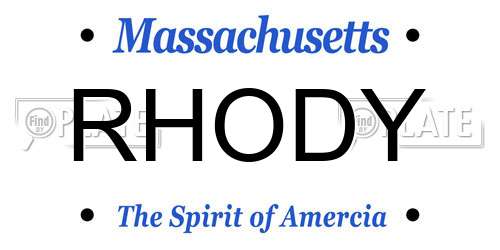 RHODY Massachusetts License Plate
