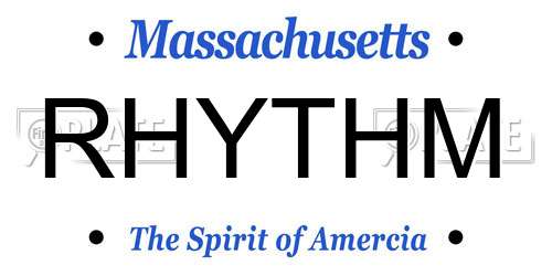 RHYTHM Massachusetts License Plate