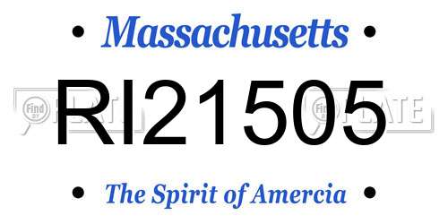 RI21505 Massachusetts License Plate