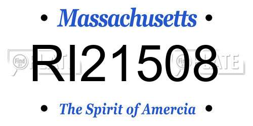 RI21508 Massachusetts License Plate