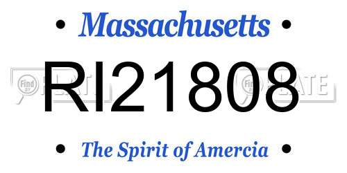 RI21808 Massachusetts License Plate