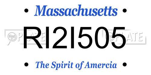 RI2I505 Massachusetts License Plate