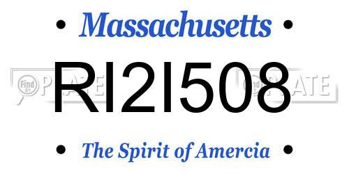 RI2I508 Massachusetts License Plate
