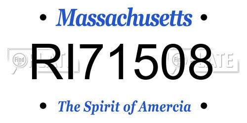 RI71508 Massachusetts License Plate