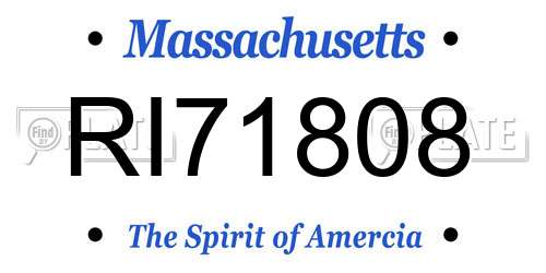 RI71808 Massachusetts License Plate