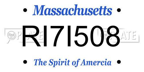 RI7I508 Massachusetts License Plate
