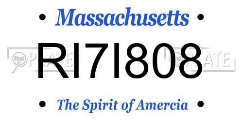 RI7I808 Massachusetts License Plate