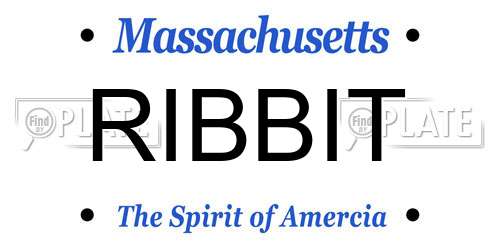 RIBBIT Massachusetts License Plate