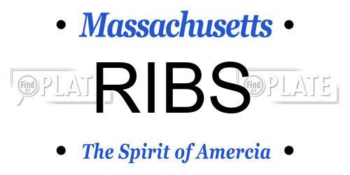 RIBS Massachusetts License Plate