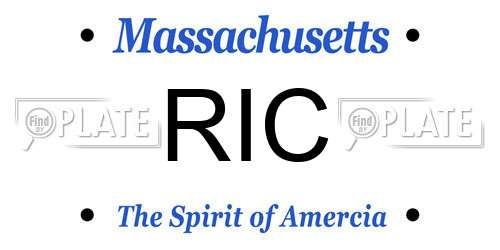RIC Massachusetts License Plate