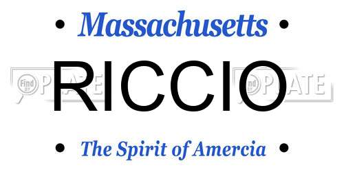 RICCIO Massachusetts License Plate