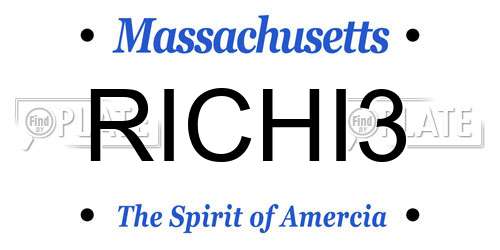 RICHI3 Massachusetts License Plate