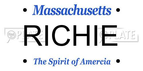 RICHIE Massachusetts License Plate