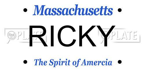 RICKY Massachusetts License Plate
