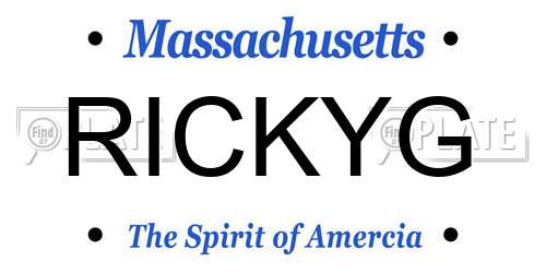 RICKYG Massachusetts License Plate