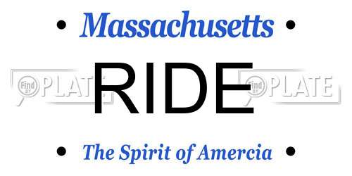 RIDE Massachusetts License Plate
