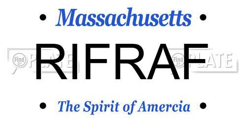 RIFRAF Massachusetts License Plate