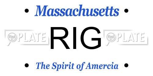 RIG Massachusetts License Plate