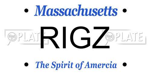 RIGZ Massachusetts License Plate