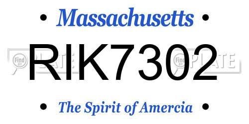 RIK7302 Massachusetts License Plate