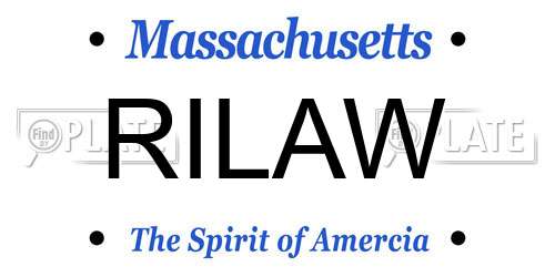 RILAW Massachusetts License Plate