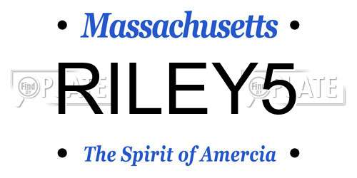 RILEY5 Massachusetts License Plate
