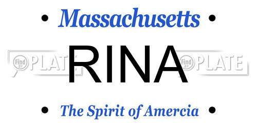 RINA Massachusetts License Plate