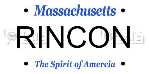 RINCON Massachusetts License Plate