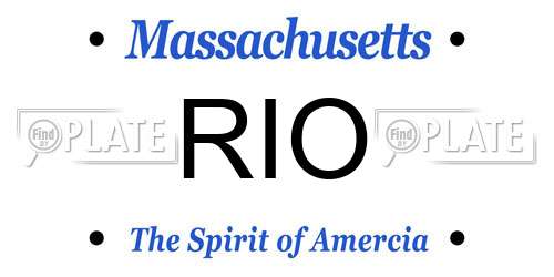 RIO Massachusetts License Plate
