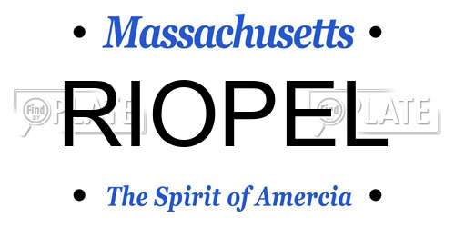 RIOPEL Massachusetts License Plate