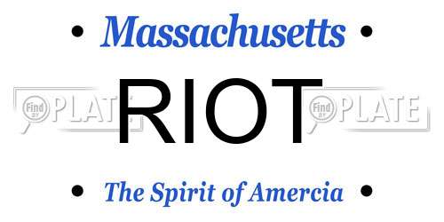 RIOT Massachusetts License Plate